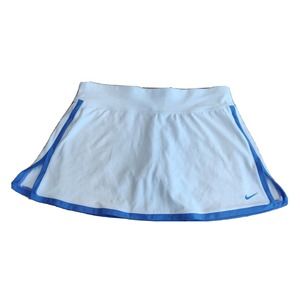 Nike Women's Activewear Skirt Tennis White Blue Trim Size M Built-in Short.